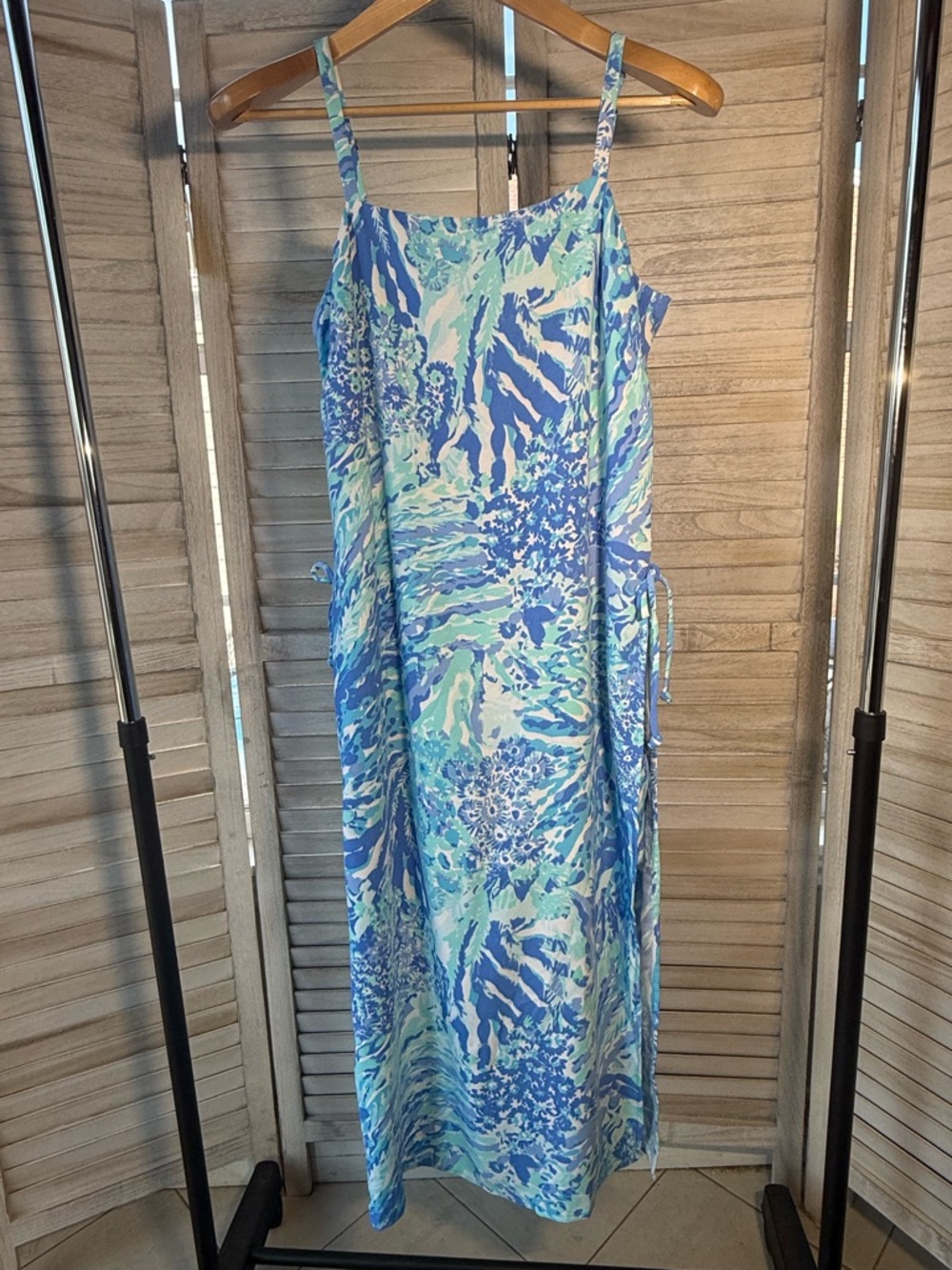 Lilly Pulitzer Laken Romper Midi Dress 4 Blue Haven Hey Hey Soleil Tropical - Picture 4 of 10